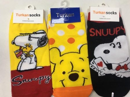 Носки Snoopy подростковые, женские, мужские Turcan